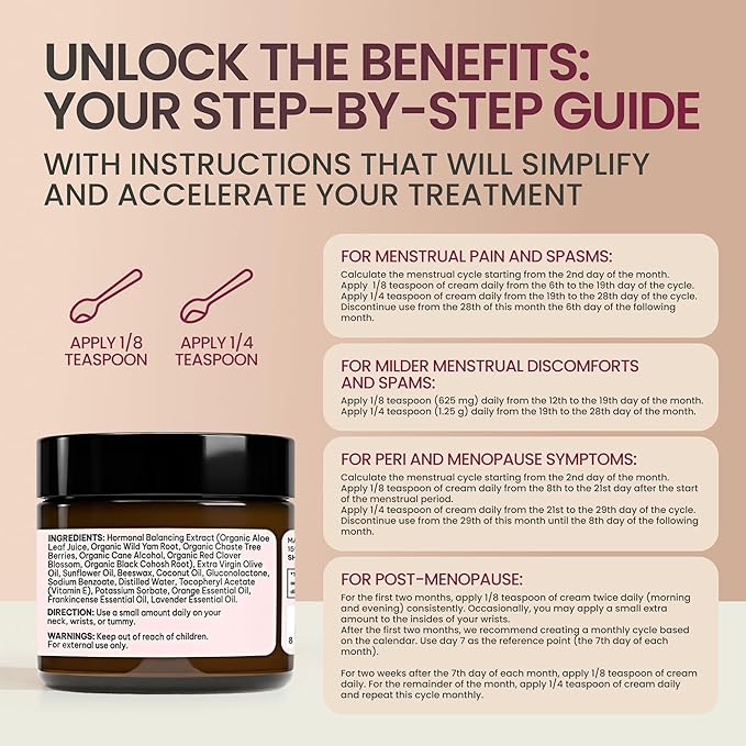 Wild Yam Cream for Hormone Balance – Progesterone Cream Alternative for PMS & Menopause Relief – Made with Organic Hormone Balancing Extracts - 2oz