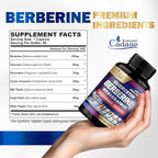 Organic Cadane 7in1 Pure Berberine Supplement with Quercetin, Ceylon Cinnamon, Resveratrol, Milk Thistle, Grape Seed, and Black Pepper - 90 Capsules for 3-Month Supply - Immunity Health Support