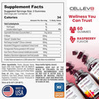 Cellev8 Prime Recovery Joint & Muscle Recovery Gummies - 60 Count - Antioxidant Cellular Health, Daily Energy, Wellness, Supplements with SOD, Tart Cherry - NSF Sport Formula, Raspberry Flavor