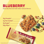 Atkins Soft Baked Protein Bars, Blueberry, 15g Protein, 4g Net Carbs, 2g Sugar, Excellent Source of Fiber, High in Protein, 6 Packs (4 Bars Each)