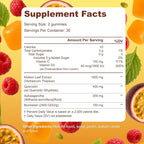 Kynis & co. Mullein Gummies for Overall Wellness – Mullein Leaf Extract, Quercetin, Bromelain, Ashwagandha, Vitamin C & D – Passion Fruit & Raspberry Flavor – 60 Gummies