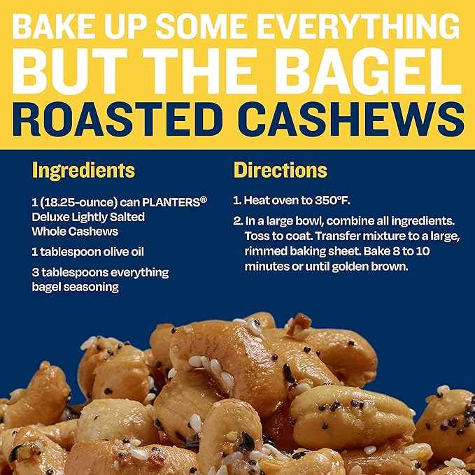 PLANTERS Deluxe Lightly Salted Cashews,Party Snacks,Plant-Based Protein,Quick Snack for Adults,After School Snack,Flavored with Sea Salt,Kosher,1lb 2.25oz,(Pack of 2)
