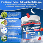 90 Count | L Theanine Gummies, L Theanine Supplement for Adults & Kids, w/Ashwagandha, Magnesium, GABA & 5-HTP, Sugar Free Liposomal Formula for Calm Relax zzZ M♡♡d & Focus, Vegan