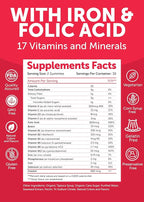 Lunakai USA Made 17-in-1 Prenatal Vitamins for Women with Iron & Folic Acid – Delicious Daily Prenatal Gummies for Maternal Wellness Support, 60ct
