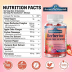 Liposomal Berberine Supplement 1500mg, High Potency Berberine Gummies w. Ceylon Cinnamon, ACV & Turmeric for Digestive, Metabolic & Immune Support, Sugar Free, Vegan, 60 Count