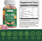 YUM-V'S Calcium 500mg with Vitamin D3 - Raspberry & Orange Flavor Calcium Vitamin D Gummies, Chewable Calcium Supplement for Kids & Adults, Vitamin D Calcium Gummies (60 Count (Pack of 2)