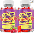 Calcium Citrate Gummies 1200mg Calcium Gummies for Women & Men, Chewable Calcium Supplements Support Immune Health & Bone Strength, Vegan/Sugar-Free/Gluten-Free, Raspberry Flavor 120 Count
