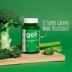 Goli SuperGreen Vitamin Gummy - 180 Count - Essential Vitamins and Minerals - Plant-Based, Vegan, Gluten-Free & Gelatin Free - Health from Within, Pack of 3