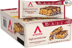 Atkins Chocolate Chip Granola Protein Bar, High Fiber, Low Sugar, 17g Protein, 3g Net Carb, High Protein Bars, Keto Friendly, 12 Count