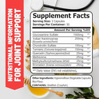 Joint Support Supplement with Glucosamine Chondroitin MSM Turmeric Boswelia. Supports Inflammatory Response, Discomfort Relief for Knees Hands Back Joints. USA Made.