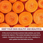 60 Count Bronze Bites Tanning Gummies for Women that Work Fast Without Sun, Self Tan Daily Chews Gummy with Beta Carotene Astaxanthin Lycopene zinc (Citrate) Vitamins for Skin Health