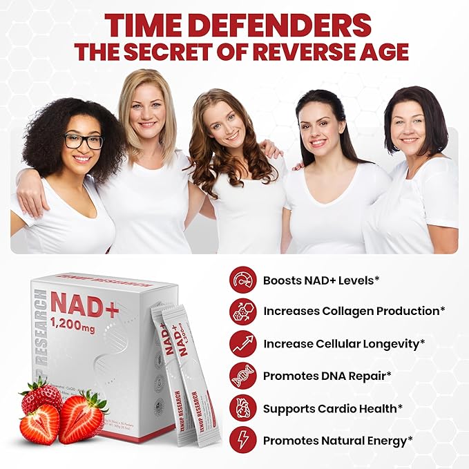 Liquid NAD, Extra Strength 1,200mg NAD+ Supplement with CoQ10, Resveratrol, D-Ribose & PQQ for Men & Women, Natural NAD+ Stick for Anti-Aging, Energy, Focus - 30 Packets