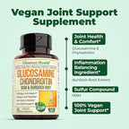 Vegan Glucosamine Chondroitin MSM Joint Support Supplement & Complete Multivitamin for Women