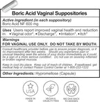 Flower Power Boric Acid Suppositories for Women - 30 Capsules - 600mg for Vaginal pH Balance & Freshness - Vegan, Made in USA