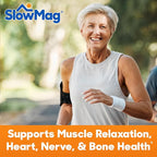 SlowMag Muscle & Heart Magnesium Chloride Supplement with Calcium, 180 Count, Supports Muscle Relaxation, Heart, Nerve & Bone Health, High Absorption (Pack of 2)