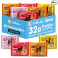 Hethstia High-Protein Ramen Variety Pack (Chicken, Beef, Spicy Kimchi, Spicy Curry), 6-Pack Instant Ramen Noodle Soup, 32g Plant-Based Protein, Vegan, Non-GMO, Low Fat, Pre-Packaged Quick Meal