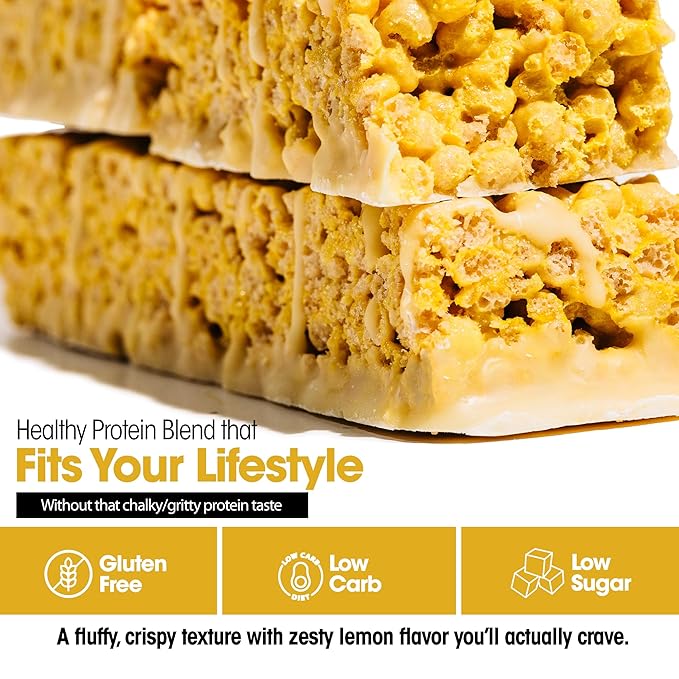 Wonderslim High Fiber Protein Bars, Fluffy Lemon Crisp | 15g Protein, 8g Fiber | Low Sugar, Low Carb | Healthy Indulgence | Satisfying, Supports Energy & On-the-Go Convenience, 7 Pack