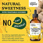 Wild & Organic Turmeric and Ginger Supplement Drops - Joint & Immune Support - Liquid Turmeric Curcumin with Black Pepper and Ginger - Curcumin Supplement - Vegan, Sugar & Alcohol-Free Tincture - 4 oz