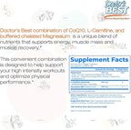 Doctor's Best CoQ10 L-Carnitine Magnesium Supplement - Energy & Exercise Support for Men & Women, Naturally Fermented Coenzyme Q10, Gluten Free, Soy Free, Vegan Formula - 90 Veg Caps