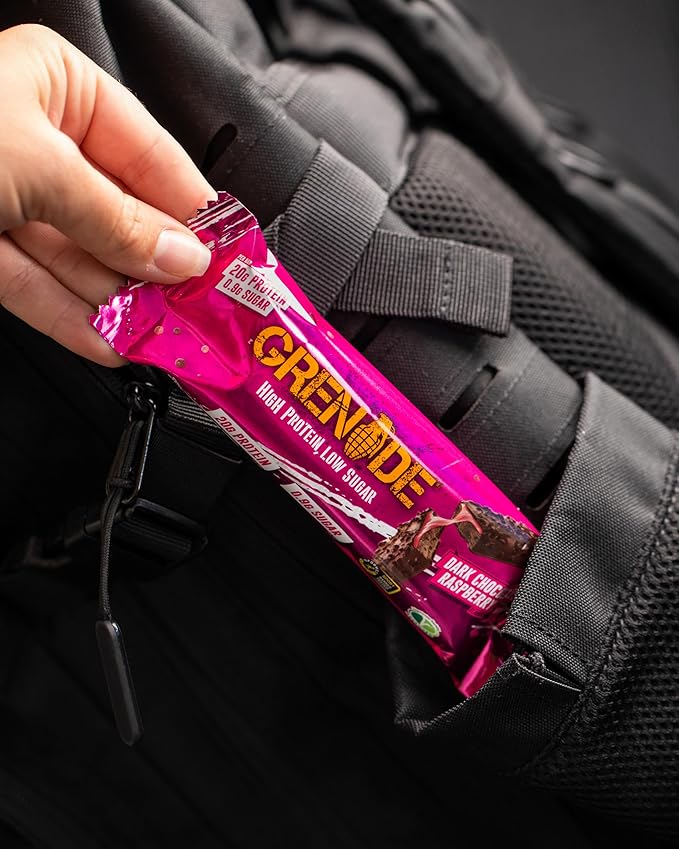 Grenade High Protein Bar - Dark Chocolate Raspberry, 12 x 60 g