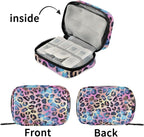 Leopard Weekly Medicine Pill Organizer Travel Pill Case Box Holder Container Small for Vitamin Supplement