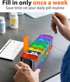 Extra Large Pill Organizer 2 Times a Day – XL Pill Box 7 Day with Big AM/PM Compartments – Fits Large Vitamins, Supplements & Gummies, for 7 or 14-Day Use, Color-Coded, Senior-Friendly, No Spills