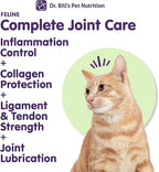 Dr. Bill’s Feline Complete Joint Care | Advanced Hip & Joint Supplement for Cats | Green Lipped Mussel Extract, Collagen Type II, Chondroitin, Hyaluronic Acid, Omega 3 and Colostrum | Powder, 85g