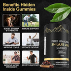 Shilajit Gummies, Form Himalayan Shilajit, with Ashwagandha Gokshura, No Added Sugar Non-GMO 100% Natural & Organic, Fulvic Acid & 85+ Trace Minerals for Men, Women | 60 Gummy