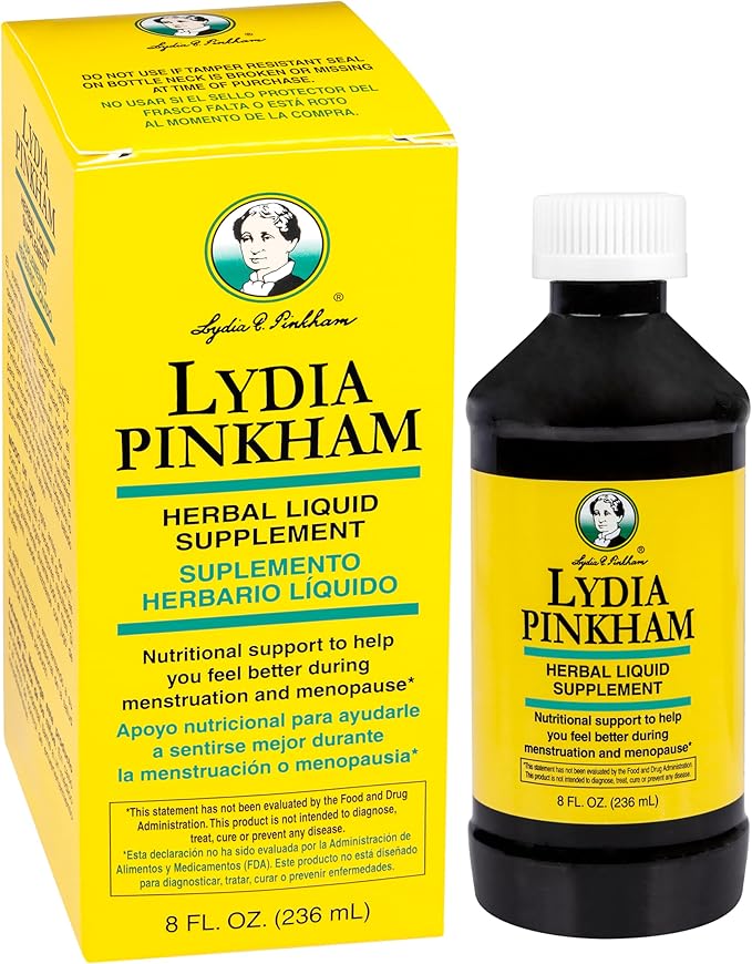 Lydia Pinkham Liquid Herbal Supplement for Menstruation and Menopause Support, 8 Ounce