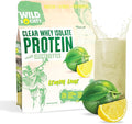 WILD SOCIETY - Clear Protein Powder + Electrolytes - 20g Clear Whey Protein Isolate Drink - Zero Sugar - 0g Lactose - Natural Flavors & Colors - Muscle Post Workout Recovery - Lemon Lime, 16 oz