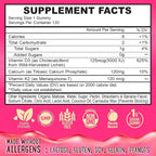 OH MY CHEWY Center-Filled Vitamin D3 K2 & Calcium Gummies - Supplement for Healthy Teeth, Bone & Energy - 5000 IU D3, 120 mcg K2(MK-7), 120 mg CA - Vegan & Non-GMO - 120 Count
