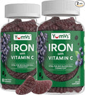 YUM-V'S Iron Gummies, Grape Flavor - 10 mg Chewable Iron Supplement, Gummies with Vitamin C - Kosher, Gluten Free - Blood Builder Iron Supplement Gummies (60 Count), Pack of 20
