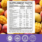 Calcium Potassium Magnesium Gummies for Kids & Adults, Magnesium Potassium Calcium Supplement for Kids, Sleep, Bone Strength, Density Support, Sugar Free, Juice Peach & Mango Flavor, 60 Gummies
