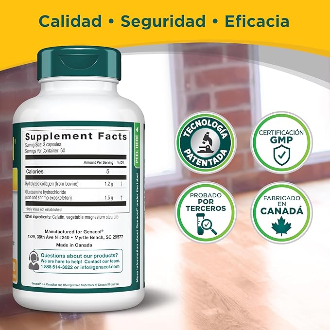 Genacol Plus – Glucosamine and Collagen Joint Supplement, Lubricates, Protects and Maintains Heathy Joints, Relieves Joint Discomfort Plus, 180 Capsules (60-Day Supply)