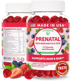 Lunakai USA Made 17-in-1 Prenatal Vitamins for Women with Iron & Folic Acid – Delicious Daily Prenatal Gummies for Maternal Wellness Support, 60ct