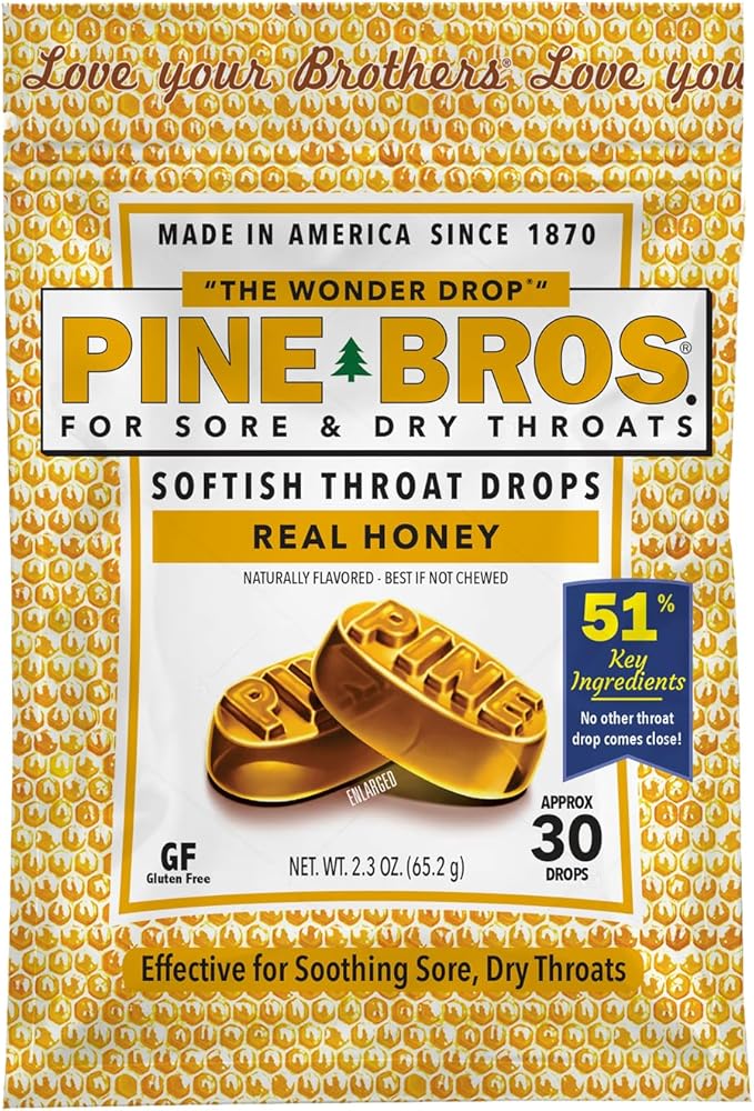 Pine Bros. Pine Bros Gummy Sore Throat Softish Drops 30 Count (Honey)