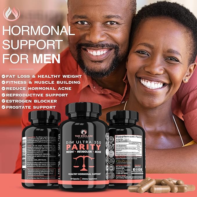 THE ENCLARE NUTRITION DIM Supplement 350mg Estrogen Balance for Women & Men, Hormonal Acne, Menopause Support, Metabolism, PCOS, Bodybuilding. Diindolylmethane 60 Capsules, Broccoli, Vegan (1)