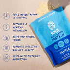 Koia Plant Based Protein Powder, Vanilla, 20g Protein, 3g Sugar, 6g Prebiotic Fiber, Pre & Post Workout, 21 Vitamins & Minerals, No Seed Oils, Dairy-Free, Gluten-Free, Non-GMO, 20 Servings, 28.2 Oz