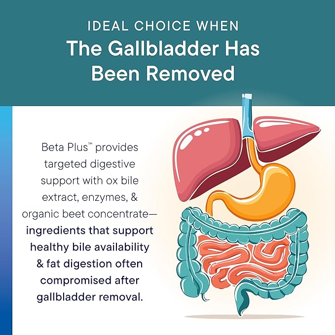 Biotics Research Beta-Plus™ Nutritional Ox Bile Salts Digestive Enzymes Supplement for Bile Production for No Gallbladder-Supports Overall Liver Function, Aids Fat Digestion, Supplies Betaine 90 Tabs