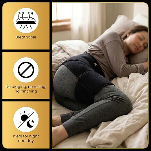 CopperJoint Hip Brace for Women & Men, Adjustable Hip and Thigh Compression Wrap, Left or Right Wear, Groin, Hamstring and Upper Thigh Support, One Size
