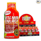 Vitamin Energy Focus+ Extra Strength Energy Shot Fruit Punch 10 Pack, 260mg Natural Caffeine, B-Vitamins, CoQ10, Amino Acids, Focus, Productivity & Clarity, Zero Sugar, Gluten-Free, 1.93 fl oz