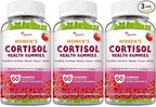 Cortisol Gummies For Women- Promote Relaxation and Support Mood- Natural Ingredients with Ashwagandha, Rhodiola Rosea, etc. Cortisol Manager Gummies for Adrenal Support,Vegan,Apple Flavor,180 Count