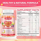 Kids Magnesium Gummies - Magnesium Glycinate Supplement Gummies with L-Theanine, Chamomile & Multivitamins for Sleep, Calm & Focus - Strawberry Banana Center-Filled Gummies 60 ct