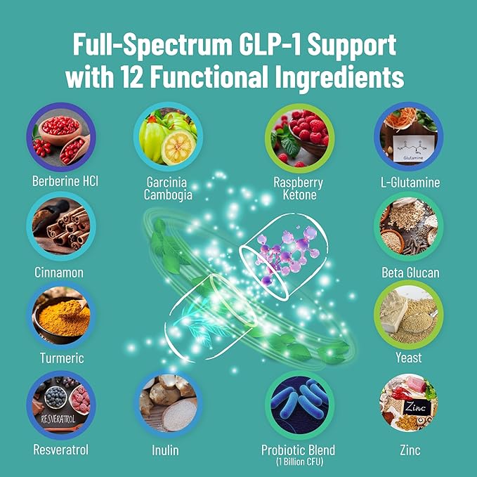 GLP-1 Support Probiotic Supplement for Weight Loss - Daily GLP1 Support for Women Men to Support Metabolism Healthy Gut & Boost Fat Burn - Natural Oral GLP-1 Support with Berberine HCl