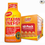 Vitamin Energy Immune+ Extra Strength Energy Shot Orange Burst 48 Pack, 260mg Natural Caffeine, B-Vitamins, Citicoline, Green Tea, Immunity & Focus Support, Zero Sugar, Gluten-Free 1.93 fl oz