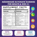 Magnesium Glycinate Gummies for Kids 4+ & Adults- Magnesium Glycinate 150/300 mg for Natural Sleep, Relaxation & Calm Support, Melatonin Free, Sugar Free Strawberry Flavor, 60 Ct