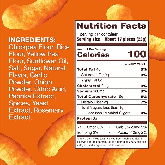 HIPPEAS Chickpea Puffs, Cheezy Vibes, Gluten Free, Dairy Free, Vegan, 0.8oz Bag, Pack of 30, 3g Protein, 2g Fiber, Crunchy Baked Plant Protein Snack, Non-GMO, Kosher.