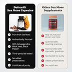 3000mg Iris Sea Moss, 2000mg Black Seed Oil, 1000mg Ashwagandha, 1000mg Burdrock Root, 1000 mg Bladderwrack with Black Pepper & Vitamin C | Vitality & Energy Support | All-in-one supplement | 120 Caps
