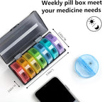 Sukuos Weekly Pill Organizer 7 Day 2 Times a Day, Large Daily Pill Box Easy to Open, AM PM Pill Case for Medicine/Vitamin/Fish Oil/Supplements (Purple)
