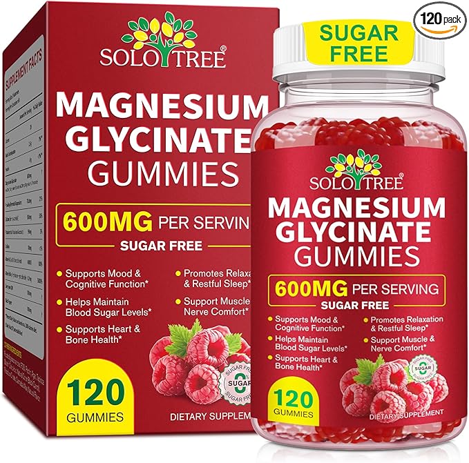 120 Count Magnesium Glycinate Gummies with L-Threonate（600mg Per Serving）,High Absorption Sugar Free Magnesium Potassium Supplement for Relaxation, Stress Relief, and Sleep Support for Adults & Kids